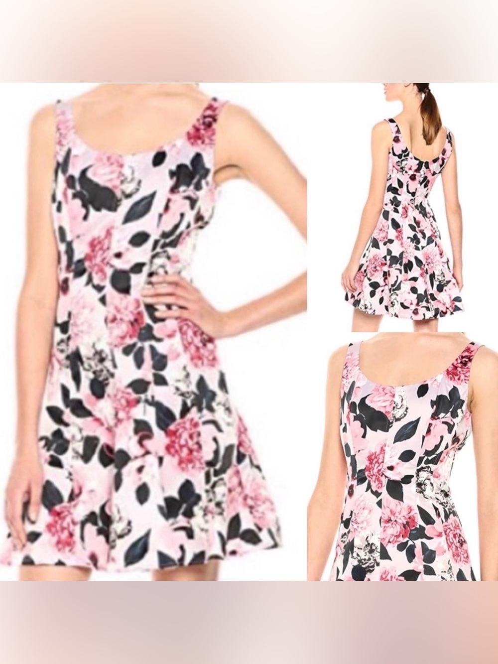 Nine West Violet & Dove gray Floral  Dress Size 6